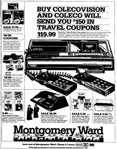 Montgomery Ward Newspaper Ad: Astrocade for $29.99