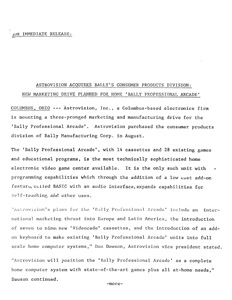 Astrovision Inc. Press Release (Sept. 1980)