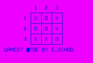 Tic Tac Toe by E. Schoo