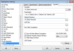 <em>PS Pad</em> 'Compiler' tab