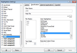 <em>PS Pad</em> 'Specification' tab