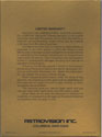 Astrocade Box Packaging (Back, Astrovision version seen on all but BASIC)
